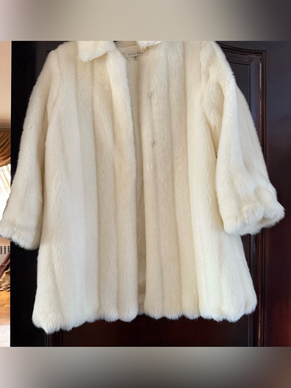 Helena Ivory Faux Fur Pea Coat